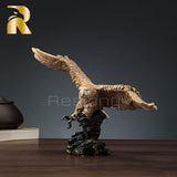 Pure Bronze Casting Eagle Taking Flight Statue 35cm High Large Animal Wild Life Birds Hawk Eagle Sculpture Collectible Figurine