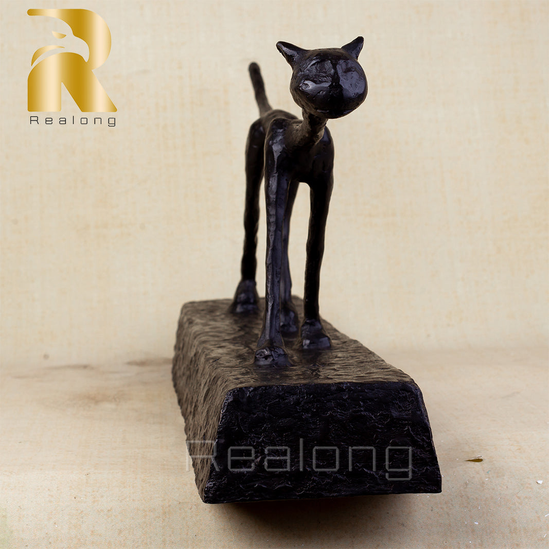 Large Bronze Giacometti Cat Statues Famous Giacometti Art Reproduction Cat Sculpture Abstract Crafts Home Decor Collection Gifts