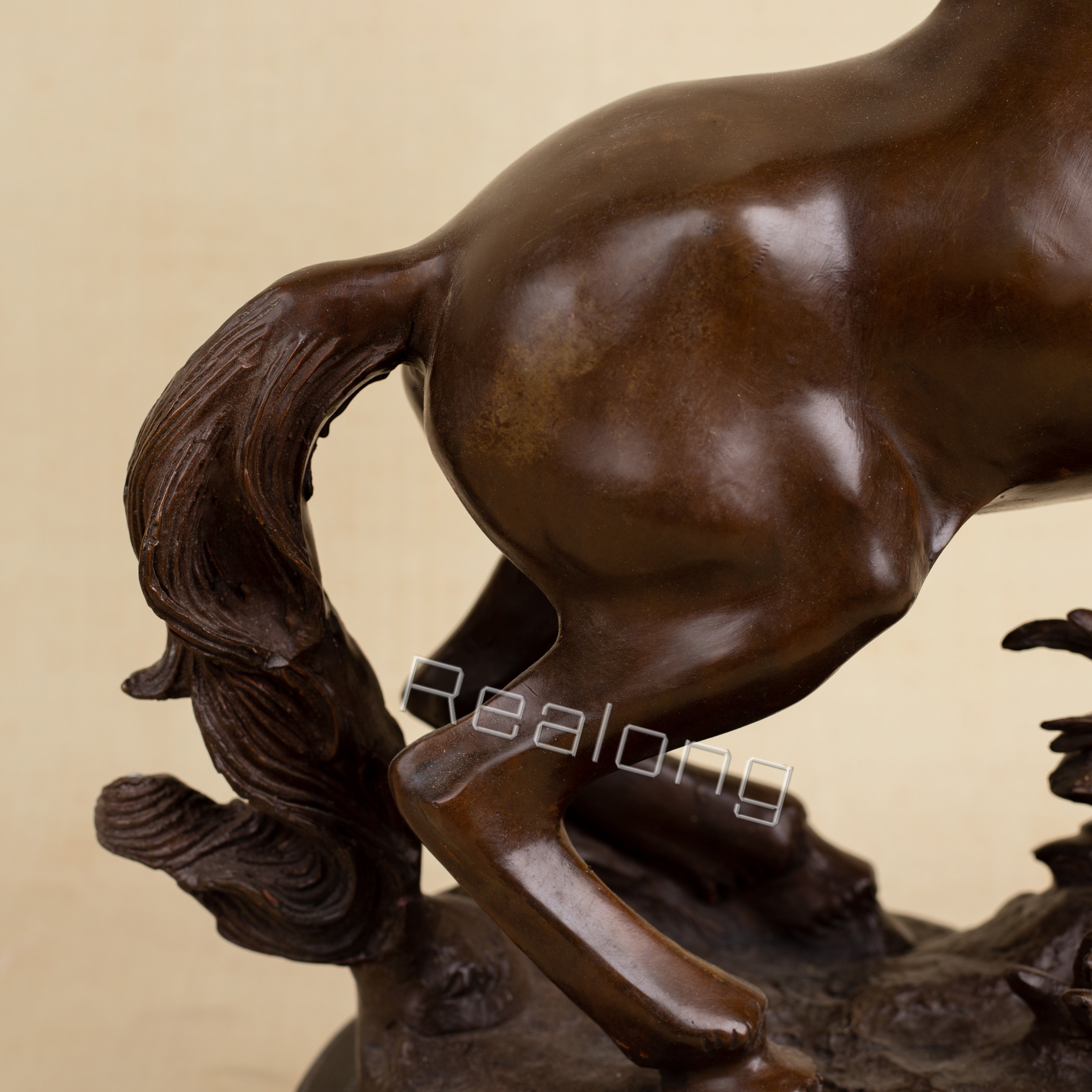 49cm Bronze Horse Statue Modern Art Bronze Horse Sculpture Animal Bronze Crafts With Marble Base For Home Decor Ornament Gifts