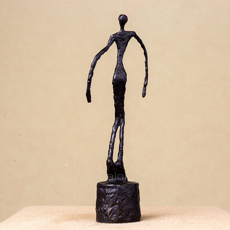 Abstract Skeleton Bronze Statue by Giacometti Vintage Real Bronze Sculpture Collection Art Crafts Home Decor Hotel Ornament