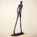 30cm Real Bronze Walking Man Statue by Giacometti Replica Abstract Vintage Bronze Casting Art Crafts Home Decor Ornament Gifts