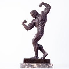 R REALONG Muscular Man Large Bronze Statue, 24.4'' Pure Bronze Casting  Western Male Body Builder Art Sculpture Famous Muscle Man Statues for  Fitness Lovers Yoga Studio Gym : : Home