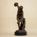 40cm Bronze Discus Thrower Sculpture Famous Bronze Discobolus Statue Casting Art Crafts For Home Decor Ornament Classical Gifts