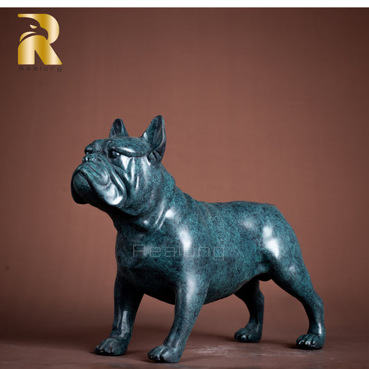 Bronze Bulldog Statue 11″ Animal Bronze Statue for Office Decor