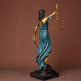 49cm Lady Justice Bronze Sculpture Themis Blind Justice Cast Bronze Statue Myth Goddess of Justice Figurine For Home Decor Gifts