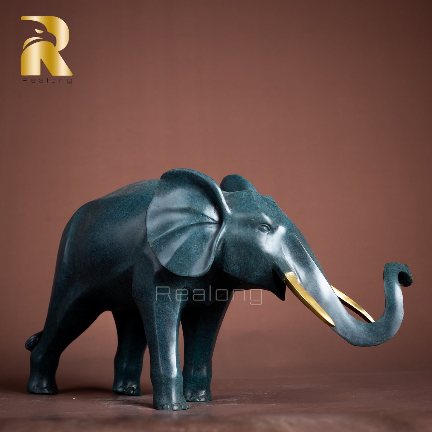Elephant Statue Bronze Home Decor Handmade Elephant Sculpture Art Collection Ornament