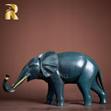 Elephant Statue Bronze Home Decor Handmade Elephant Sculpture Art Collection Ornament