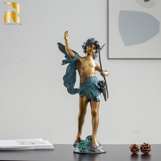 Bronze Cupid Sculpture Famous Love God Eros Bronze Cupid Statue Greek Mythology Angel Sculptures