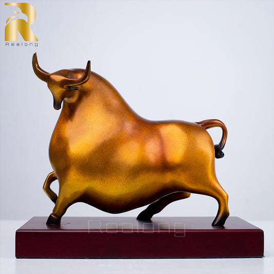 Modern Art Bronze Bull Statue Abstract Bronze Bull Sculpture Bronze Casting Art Figurine For Home Office Decor Ornament Gifts