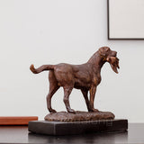Hunting Dog With Prey Bronze Statue Vintage Bronze Dog Sculpture Animal Figurine Art Crafts Home Decoration