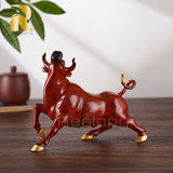 Feng Shui Fortune Wall Street Bull Statue, Bronze Sculpture Home Decoration Brass Bull Represents Good Luck Of Career And Wealth