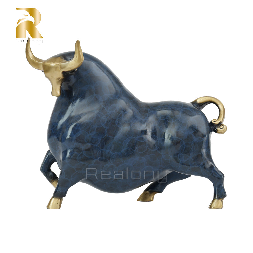 Bull Statue Bronze Sculpture Feng Shui Bull 100% Bronze Casting Home Decor Art Collection
