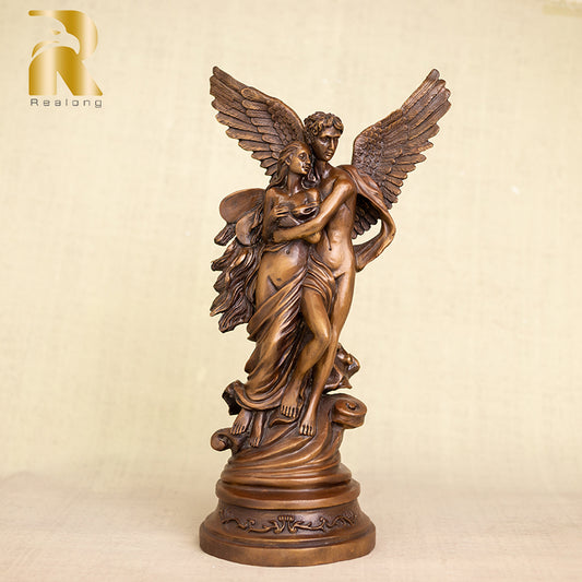 18.9" Bronze Cupid Statue Bronze Cupid and Psyche Sculpture Greek Mythology Sculpture Casting Bronze Famous Crafts For Home Decor